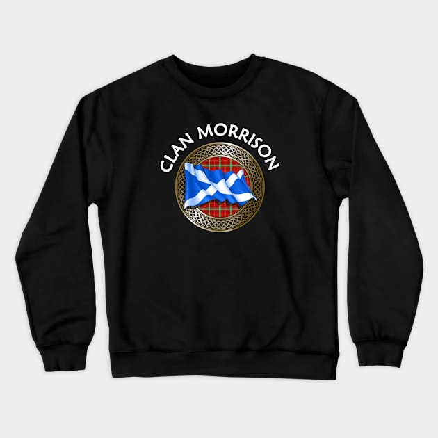 Clan Morrison Crest & Tartan Knot Crewneck Sweatshirt by Taylor'd Designs